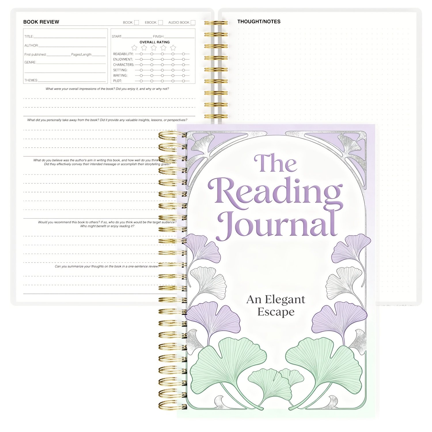 TEMU 1 Interesting Planning Manual, A5 Spiral-bound Book Diary—includes 52 Pages Of Reading Log Sheets, Review Reminders, And A Visual Bookshelf