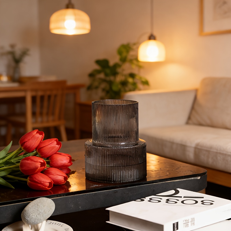 Image of Ins Modern Large-mouth Vase · Living Room Light Luxury Decoration Set · Housewarming Gift, Designed For Tulips, Roses, And Other Water-based To Create High-end Floral Decor