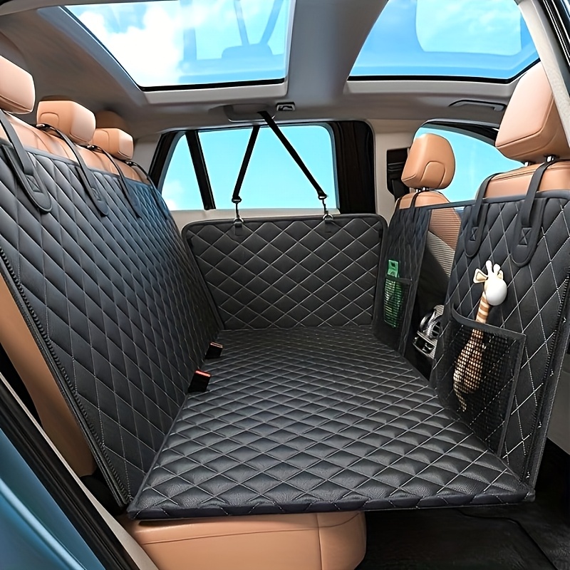 TEMU Hard-bottom Tray 400 Lbs (. 181.4kg) Dog Car Seat Cover, 7-layer Material Sturdy Backseat Extender, Suitable For Dogs, Increases Space By 40%,