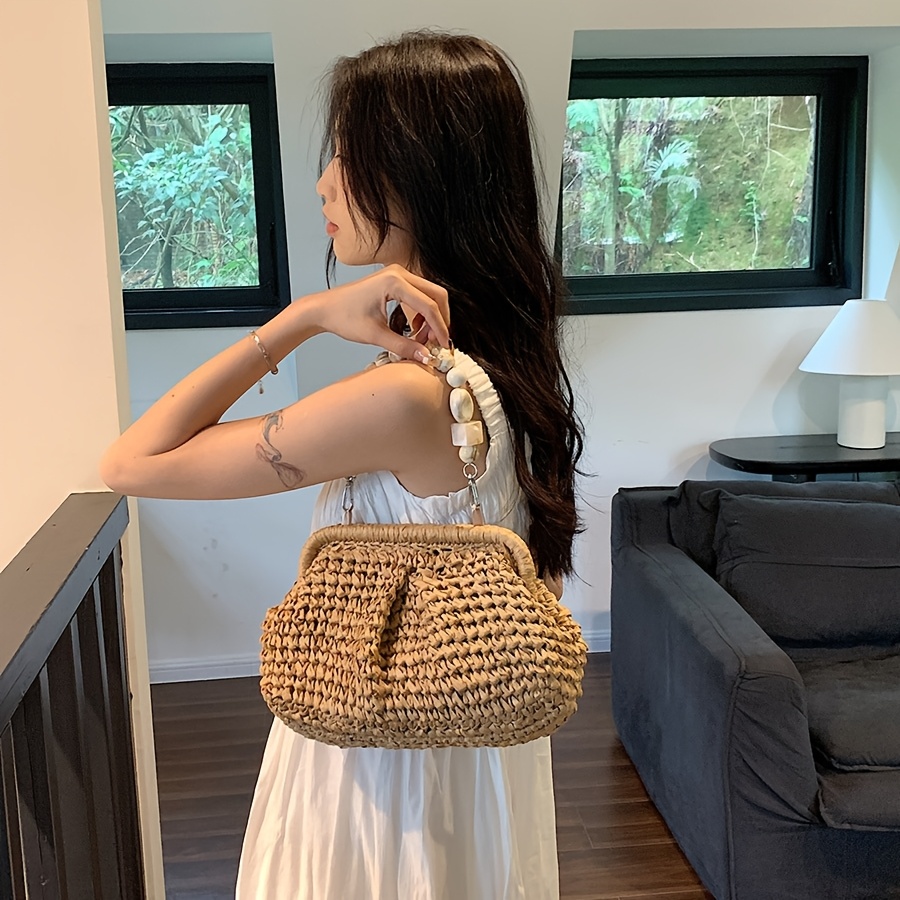 handmade woven tote bag new casual shoulder Temu Kuwait