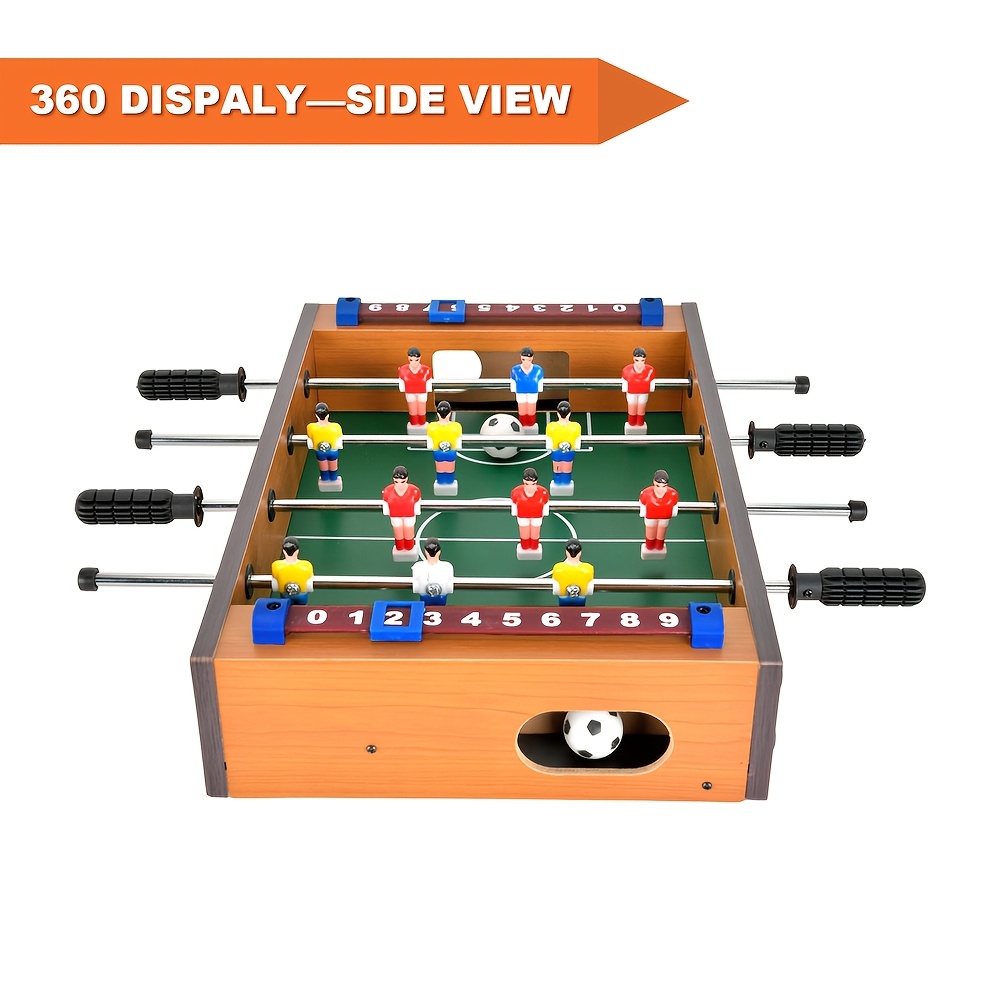  wooden mini foosball table portable tabletop soccer game with high quality rods easy fold store design adults 14 ideal gift for holidays celebrations Product details 8