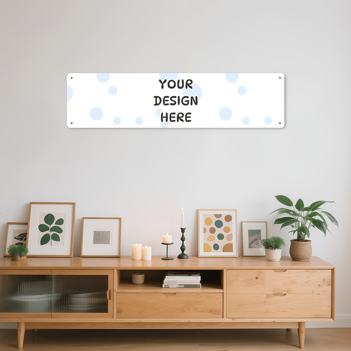 Image of 1 Pack Custom 10x40cm Iron Picture Metal Tin Signs Plagues, Personalized Decorative Logo With Pre-drilled Holes At For , Diy-friendly For Your Patterns And Text, Ideal For Staircase, Courtyard.