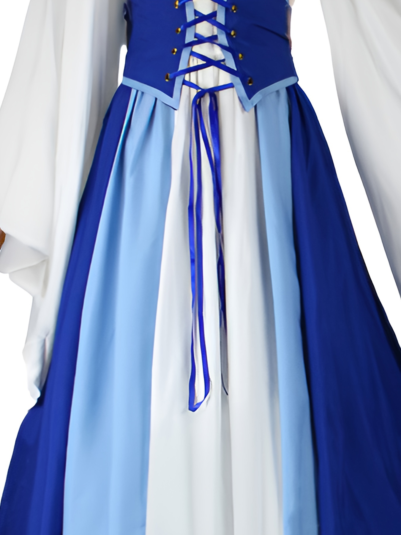 blue and white medieval dress Scarlet Darkness Whimsical Fantasy Jacquard Fairy 2pcs Set Dress
