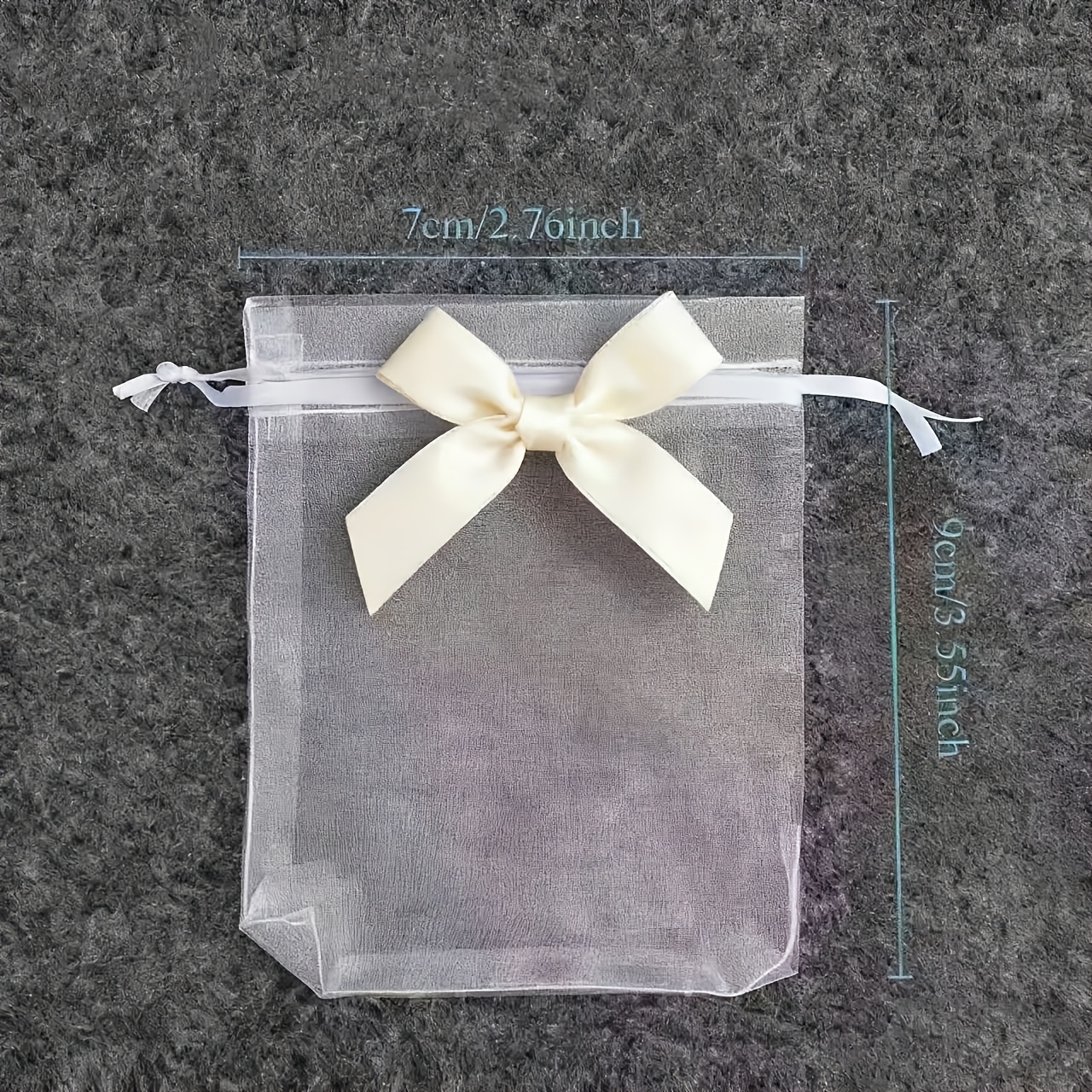 TEMU Gift For Her/him 25 Organza Drawstring Gift Bags With Bows, Various Colors (pink/purple/black/yellow), Translucent Small Bags Suitable For