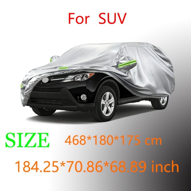 TEMU 1pc Suitable For Suv Silvery Car Cover (468*180*175 Cm / 184.25*70.86*68.89 Inch) Protects Against Bird , Scratches, Sun Damage, And . Universal