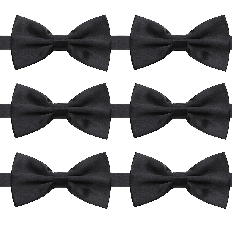 TEMU Ensemble de 6 cravates noires et rouges pour hommes, nœud papillon et ajustable, cravates formelles pour événements, pour mariage pour hommes, ,