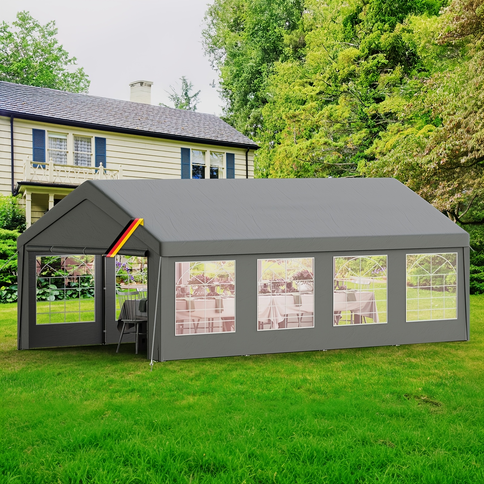 Kidsbuddy Party Tent Stable Garden Tent Winterproof Uv Protection 50+ Marquee, Party Tent For Parties House Parties Weddings