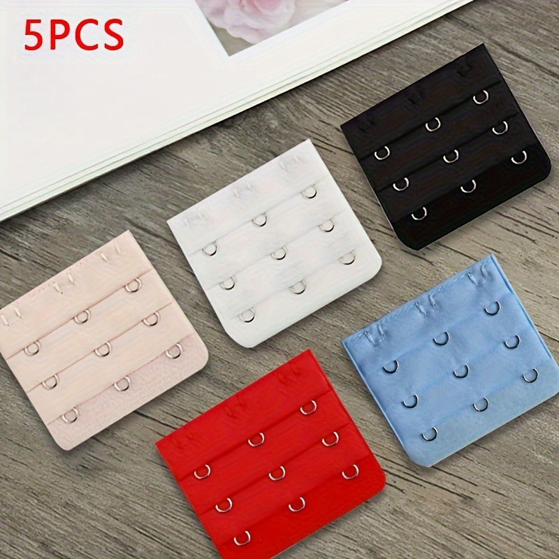 5pcs Stainless Steel Bra Extension Clasp Cover: Get With Adjustable 3-row 3-hook Bra Strap Extender!
