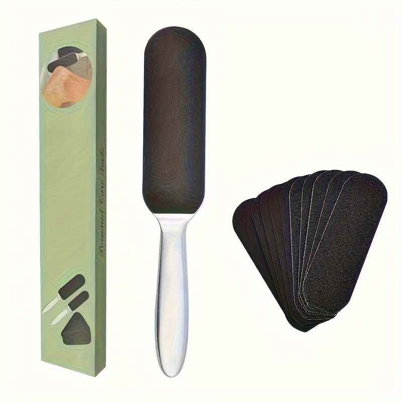 Stainless Steel Reusable Foot File, Professional Pedicure Set With 10 Replacement For Removing Dead Skin, And - Includes Coarse And Fine Grit