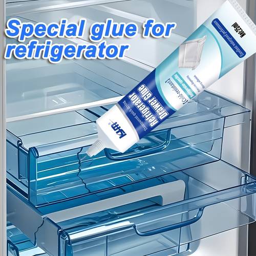 Refrigerator Drawer Repair Glue | Transparent, Quickly Dries, Strong Industrial Adhesive, Resistant to Low Temperatures, Suitable for Trays, Supports, Slides, Door Seals, and Glass Door Repairs - KJM Brand, Without Battery