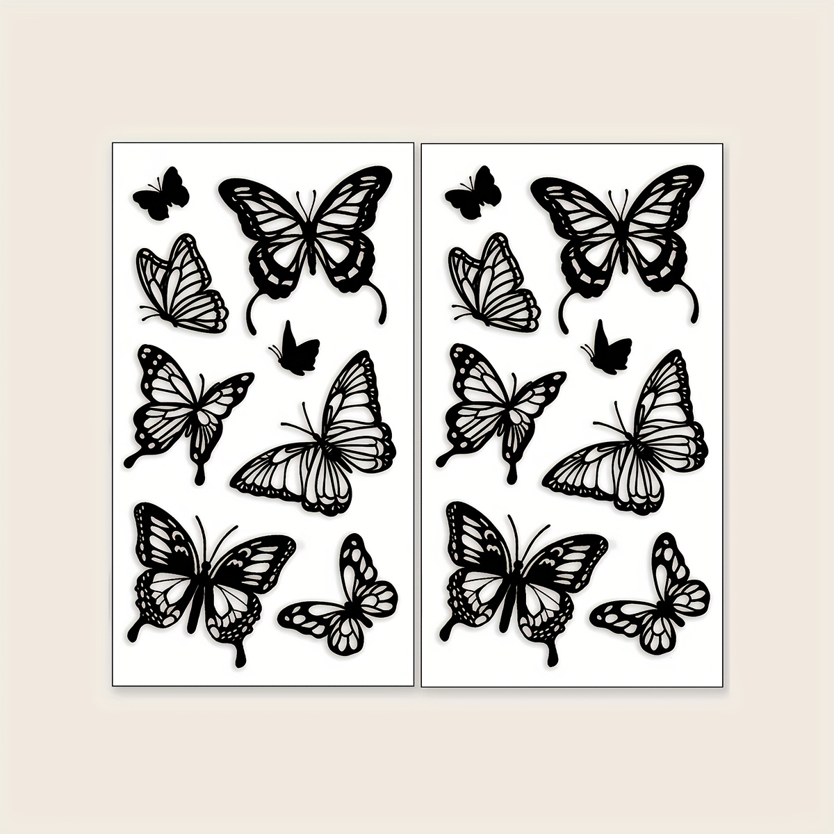 Image of 2pcs Artistic Pattern Temporary Tattoo Stickers, Discreet Yet Chic Holiday Gift Tattoos, Suitable For , Abdomen, Shoulders, Neck, Collarbone, And Behind The Ear, Temporary Waterproof Tattoo Stickers