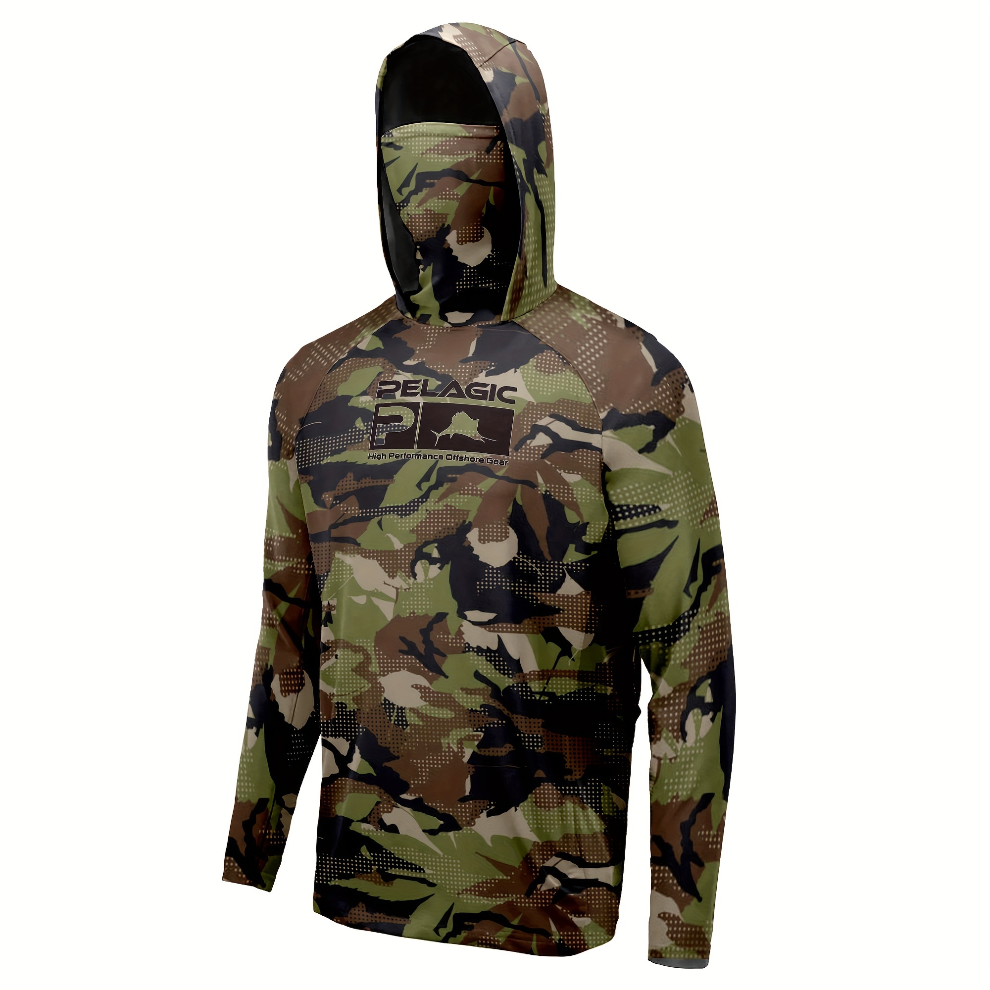 Men's Long Sleeve Hoodie Face Mask Breathable Sun protective - Temu