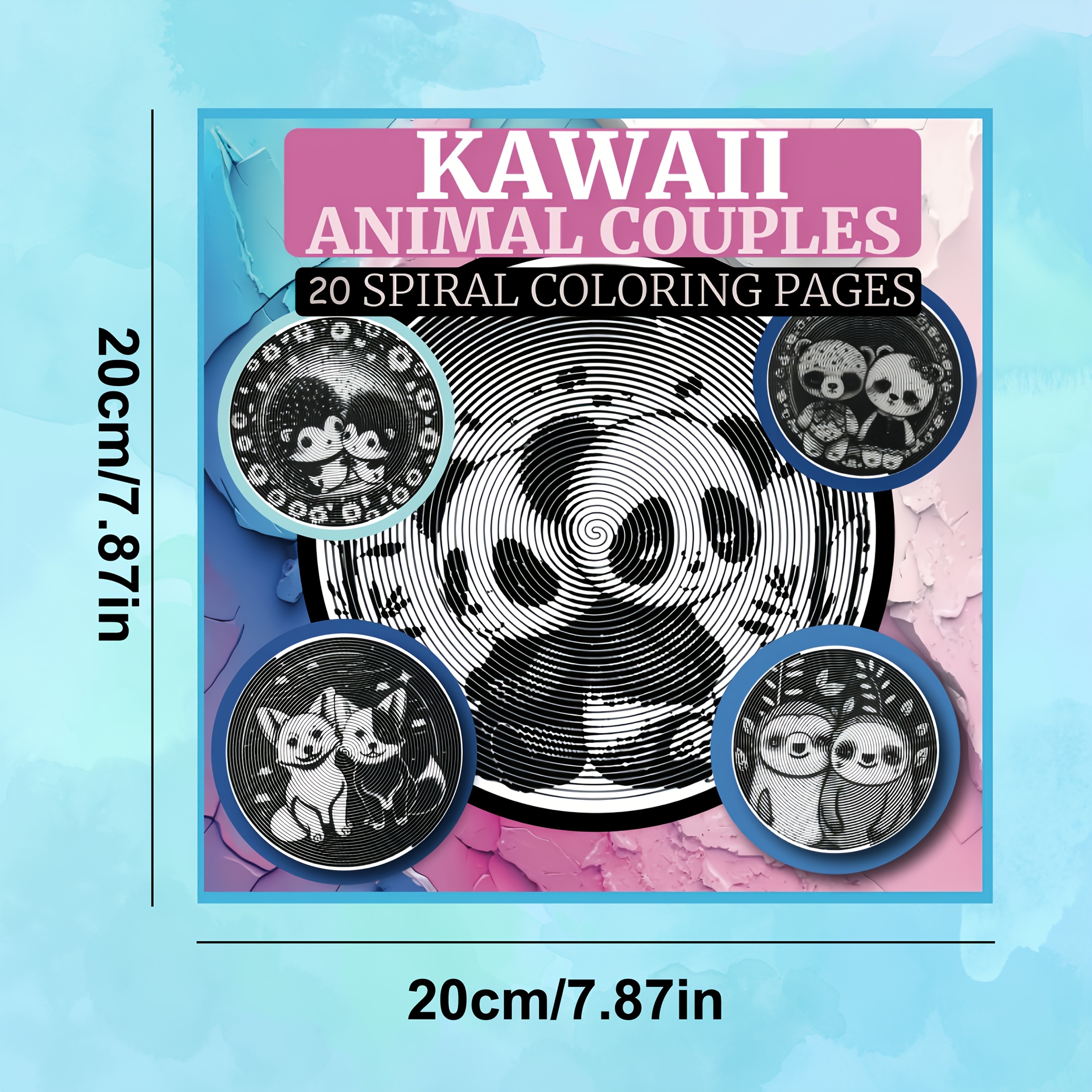 Image of Cute Animal Couple Spiral Art Coloring Book: 20 Cute Full And Friendship To , Relax And The Of Animals, A Gift For , Adults