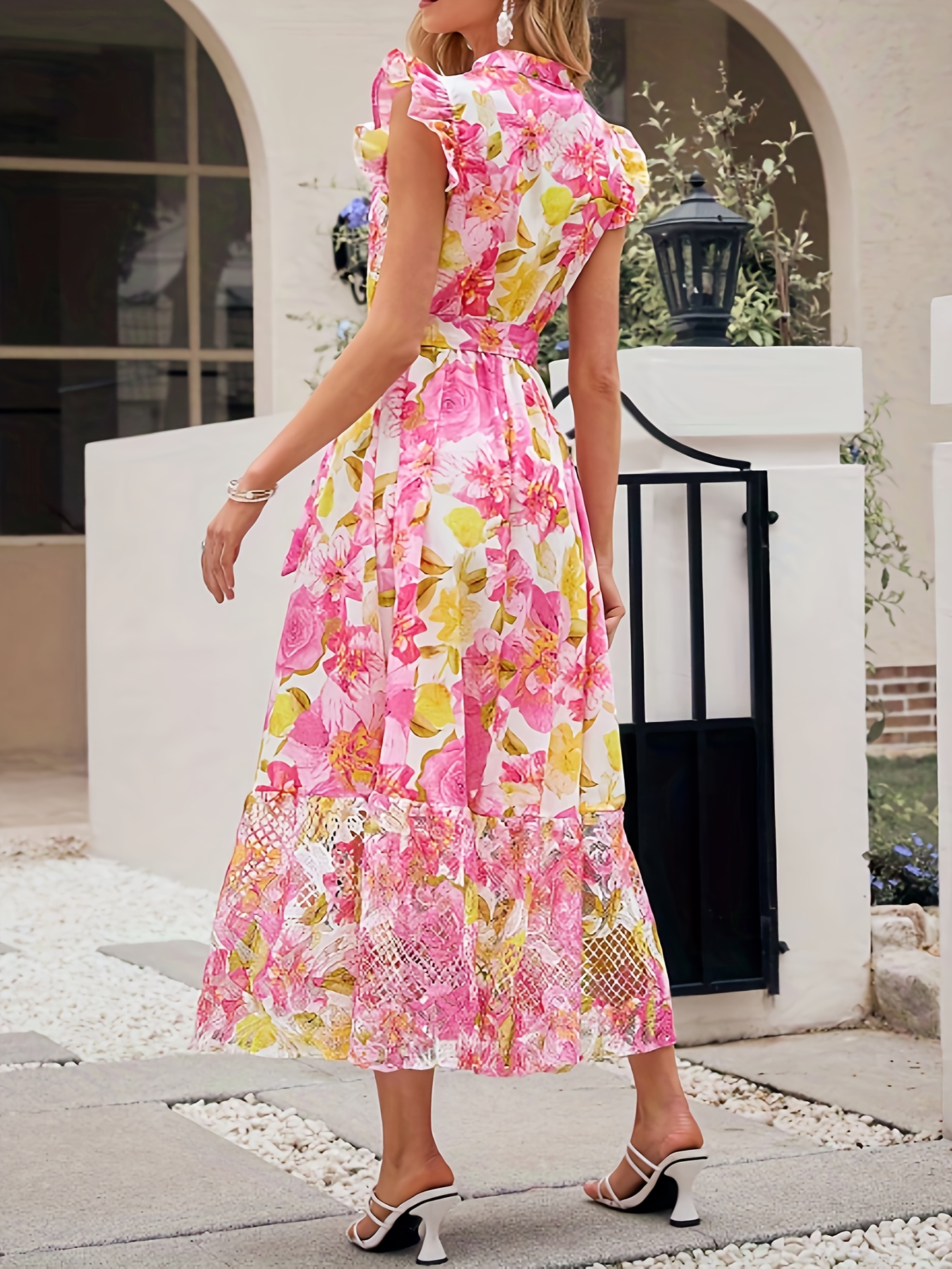 coral satin bridesmaid dresses Coral Halter Pleated Chiffon Bridesmaid Dress – FancyVestido main image 1