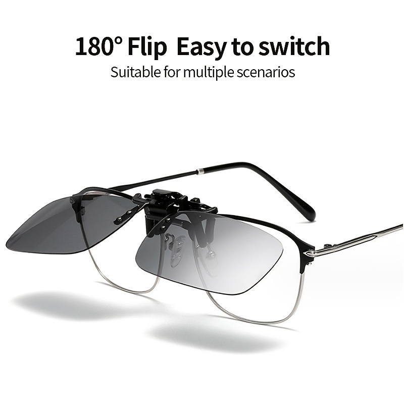 2pcs Easy Rectangle Polarized Clip-On Glasses