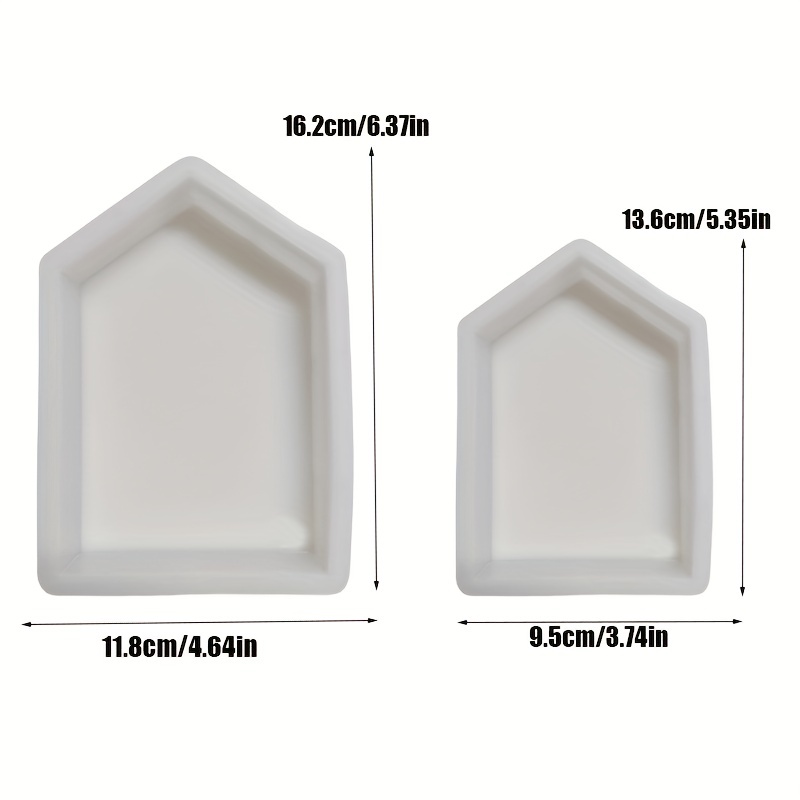 Image of 2pcs- Silicone Candle Mould Kit Diy Abstract Chalet Resin Plaster Making Tools Home Decoration Gift