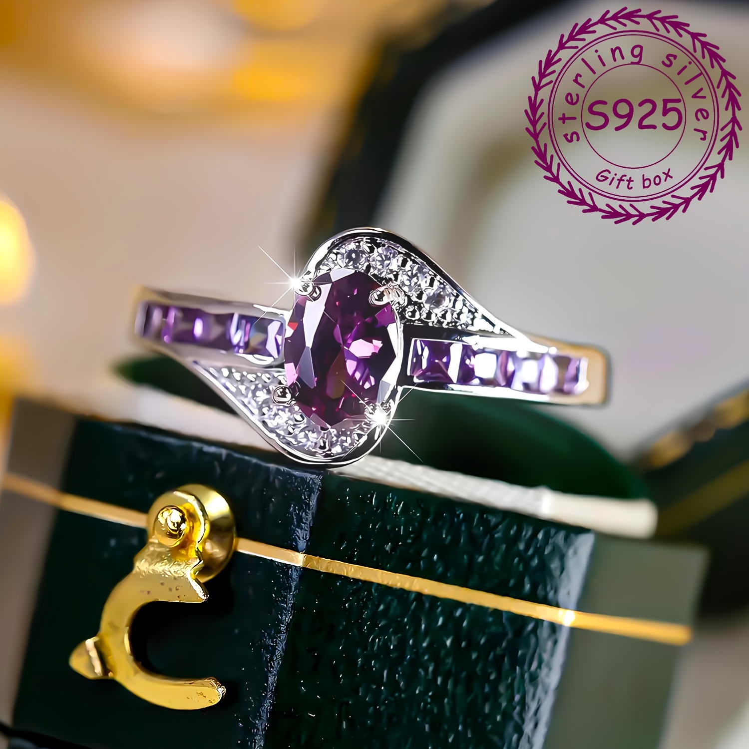 925 Silver Ring with Cubic Zirconia for Weddings & Parties