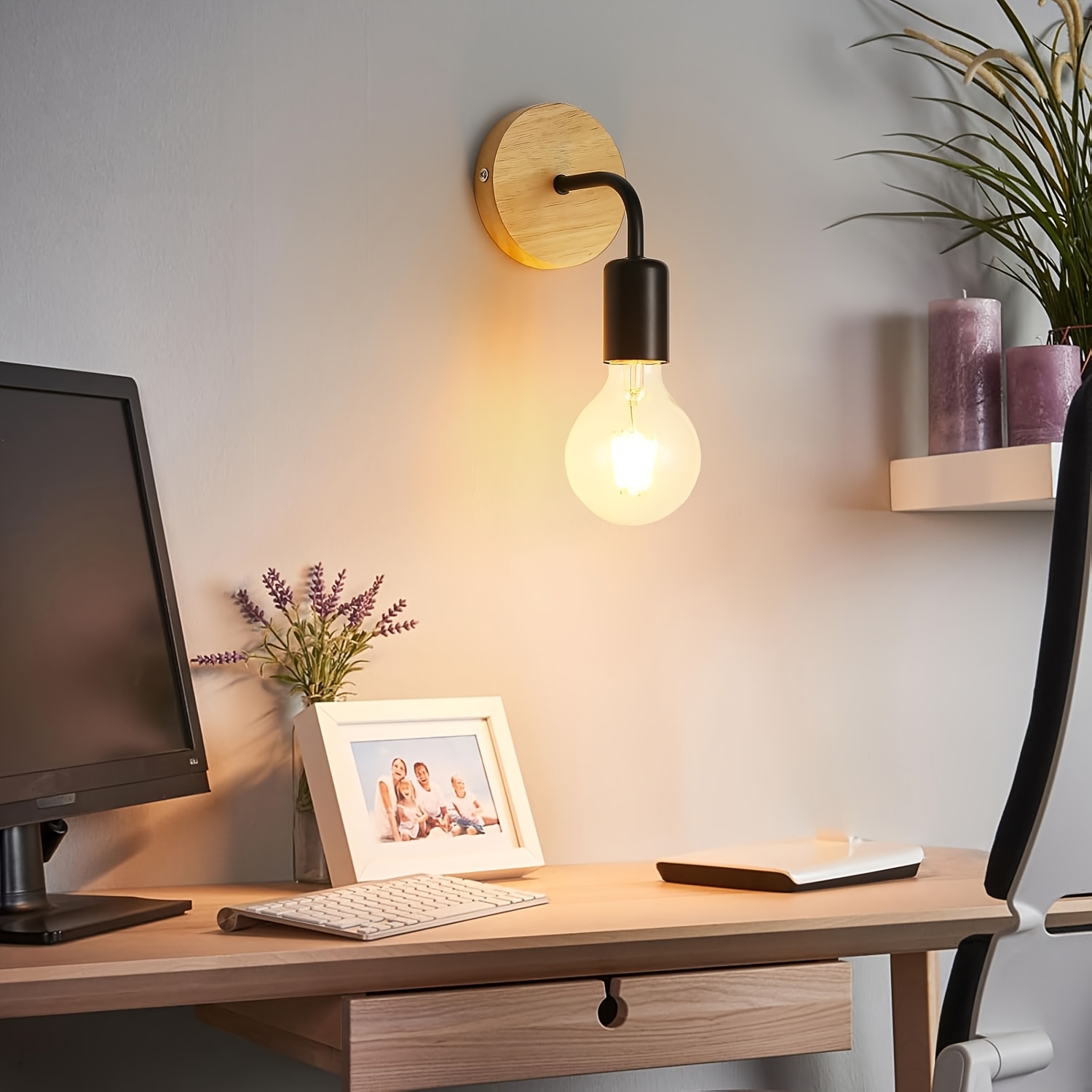 Lampada Da Parete E27 In Metallo Nero – Design Moderno E Vintage, Per Camera, Soggiorno, Corridoio E Bagno