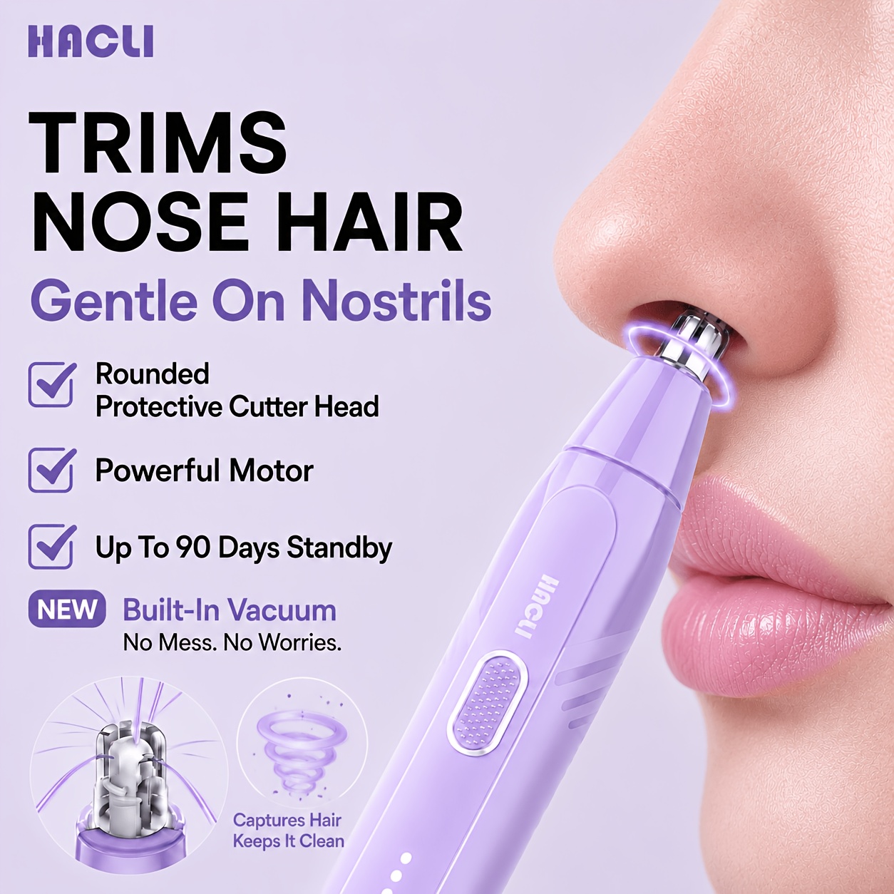 TEMU Electric Nose And Ear Hair Trimmer, Women's Nose Hair Remover, Eyebrow And Facial Hair Removal, Usb Rechargeable Battery, For Men And Women,