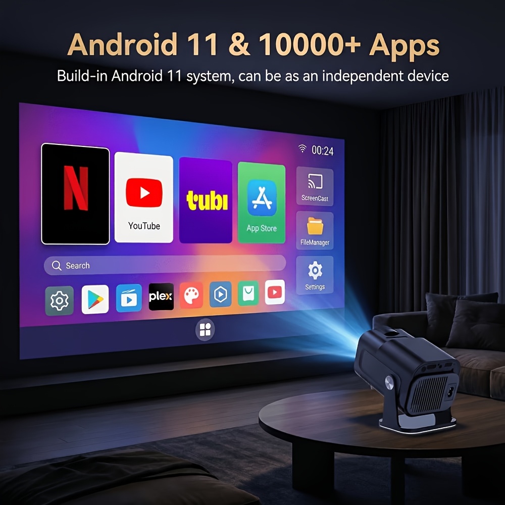 Portable Wireless Smart Mini Projector with Android 11.0