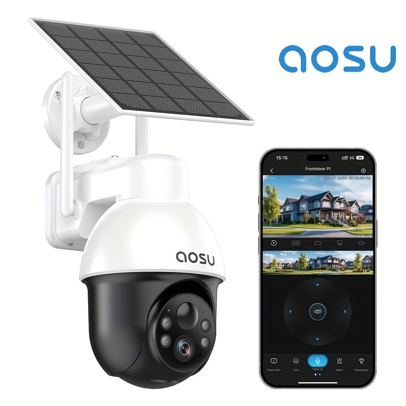 

Aosu Solar Security Camera Wireless , 3k/5mp Battery Powered Wifi Camera For Home Security, Panoramic Ptz, Auto Tracking, Human/vehicle Detection, Night Vision, Spotlights, 2-way Talk