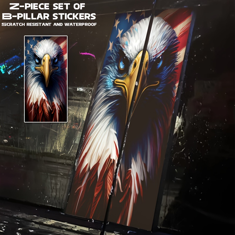 

2pcs Eagle Vinyl Car Door Decals - Waterproof & Scratch-resistant, For Most Vehicles, Perfect Halloween Gift For Men