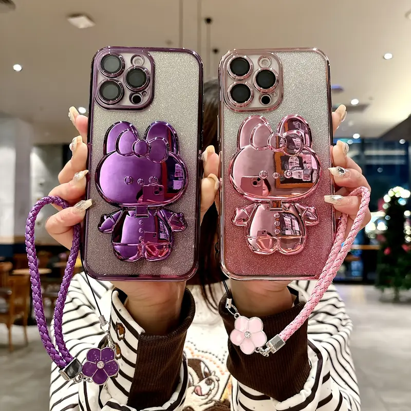 Phone Case - 4pcs Set in 1 for Iphone 16/15/14/13/12/11Pro Max Luxury Plated Case, Beautiful Lanyard * - Cute Bunny Phone Holder And Hidden Holder - Shockproof Ultra-Thin Protection, Easter - ... Phone Case - 4pcs Set in 1 for Iphone 16/15/14/13/12/11Pro Max Luxury Plated Case, Beautiful Lanyard * - Cute Bunny Phone Holder And Hidden Holder - Shockproof Ultra-Thin Protection, Easter - ...