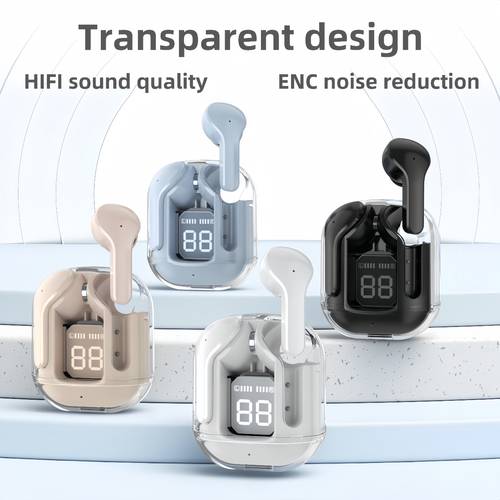 tws in ear true wireless earbuds in a are very stylish and suitable as gifts feature for ears a beautiful transparent body and support type c charging note that a usb charging cable is not included