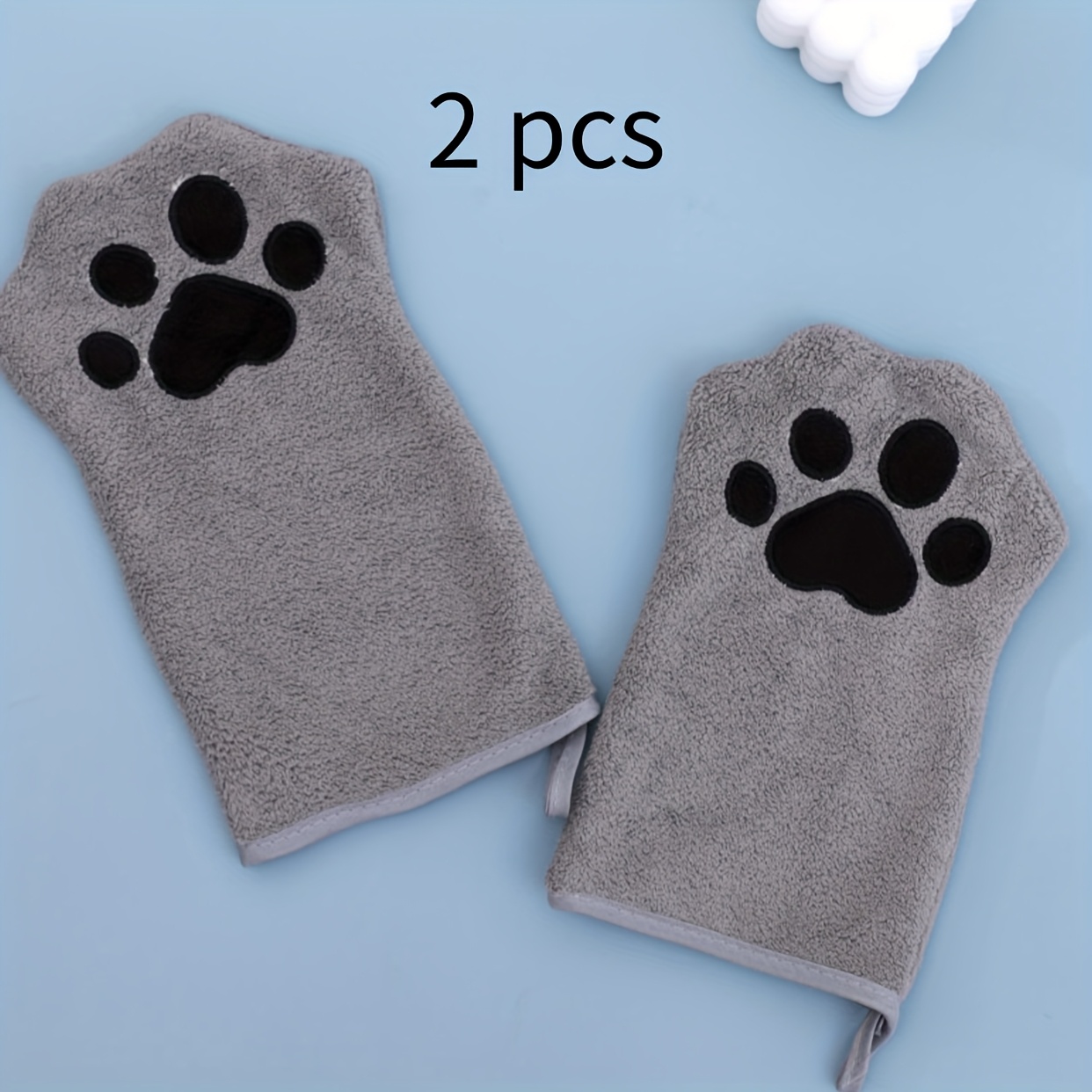 Image of Set Of 2 Quick-drying Absorbent Bath Gloves For Dogs And Cats | Made From Soft And Durable Material, Ideal For Pet Grooming, Cat Cleaning Tools, And Dog Grooming Additions