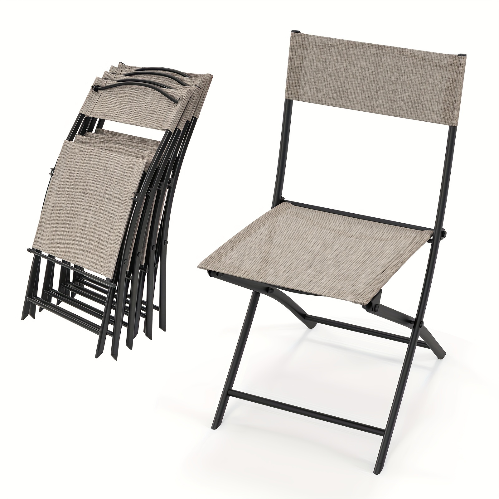 Costway 4pcs Patio Folding Chairs Set Portable Camping Chair