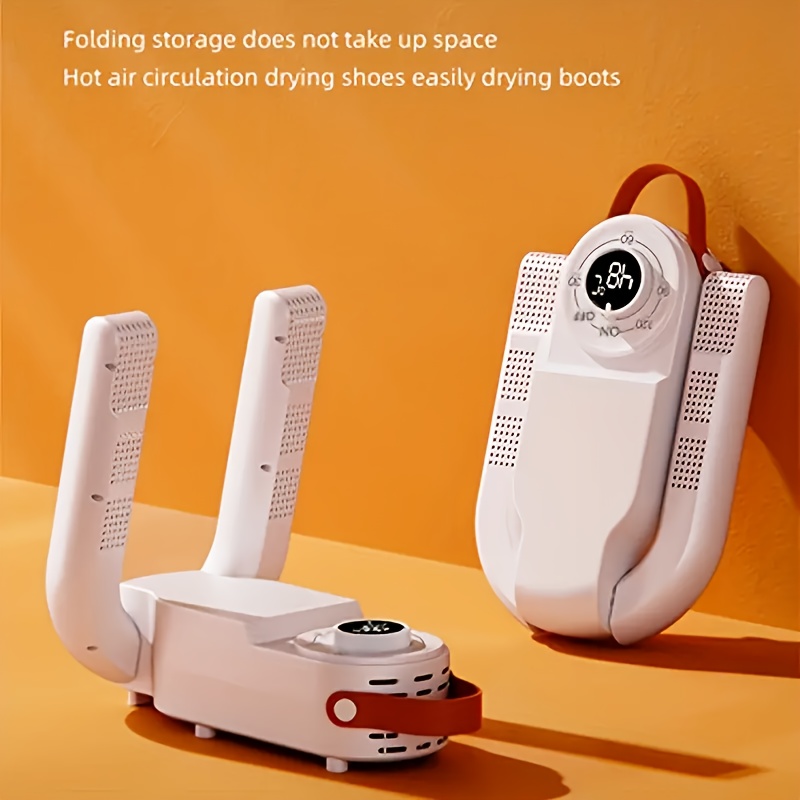 portable shoe boot dryer with intelligent temperature air circulation delay timer auto odor eliminating fast drying for all shoes gloves boots eu plug 220 240v folding design glove drying solution durable plastic exterior details 3