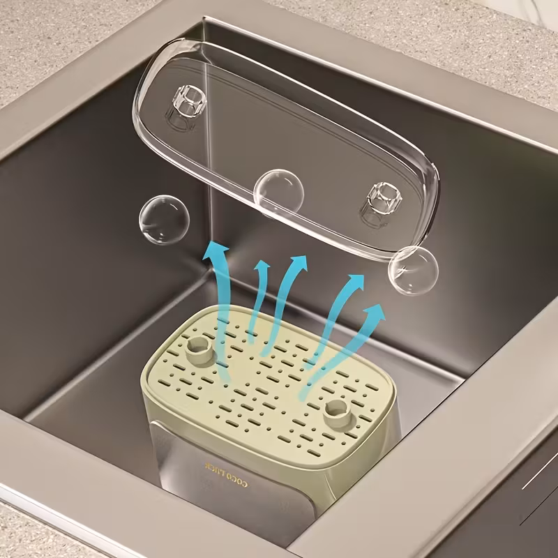cutlery storage box with a drainage rack and dividers wall mounted without drilling suitable for storing chopsticks knives forks spoons and other utensils Product details 4