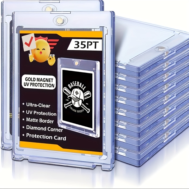 uv protection card sleeves Amazon.com: Max Protection Magnetic Card Holder for Sleeved Cards – 10-Pack  100pt Ultra-Clear Cases – Hard Plastic Card Sleeves Holders, UV Protector  Case main image 0