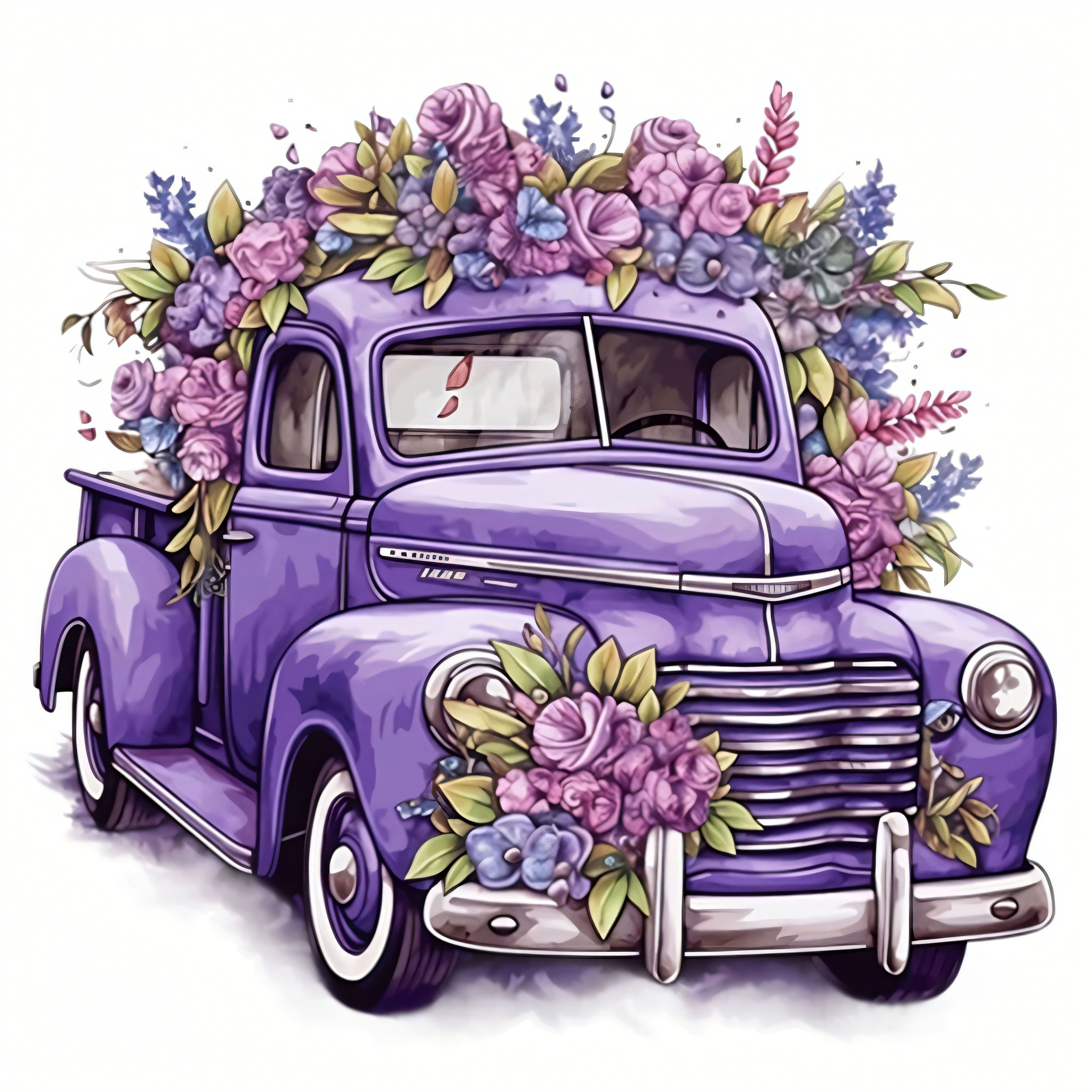 

Vintage Purple Truck Diamond Painting Kit - 20x20cm/7.87in*7.87inch - Diy Mosaic Art Set - Adult Coloring Book - Wall Decor - No Frame Included - Perfect Gift For Art Lovers