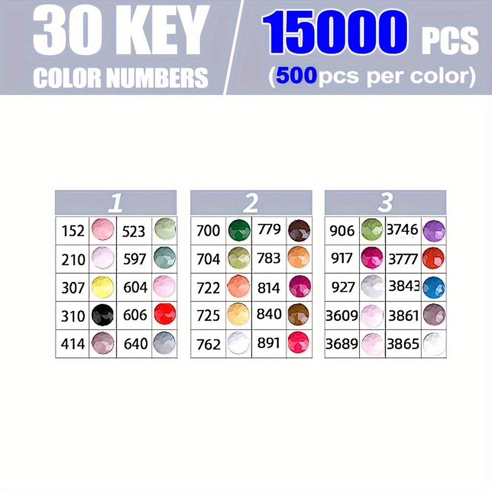 15000/50000/100000pcs Beads for Painting Accessories, Round Beads,  Sparkling Rhinestones for Diamond Painting Kits DIY Crafts (500pcs/Bag) 