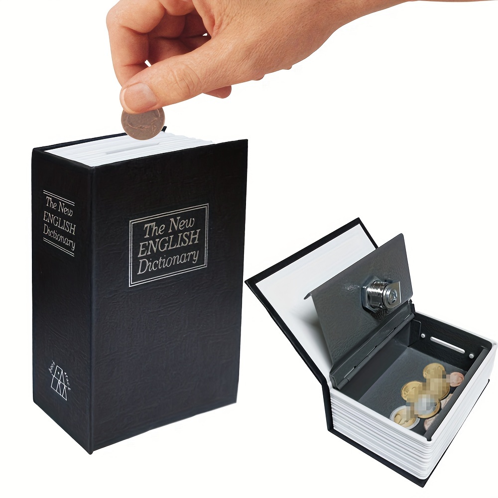 

1pc Mini Fun Piggy Bank, Booksafe, Book Shaped, Small Safe With Combination Lock, Can Hold Small Items, Cash, Jewelry, Safe And Reliable