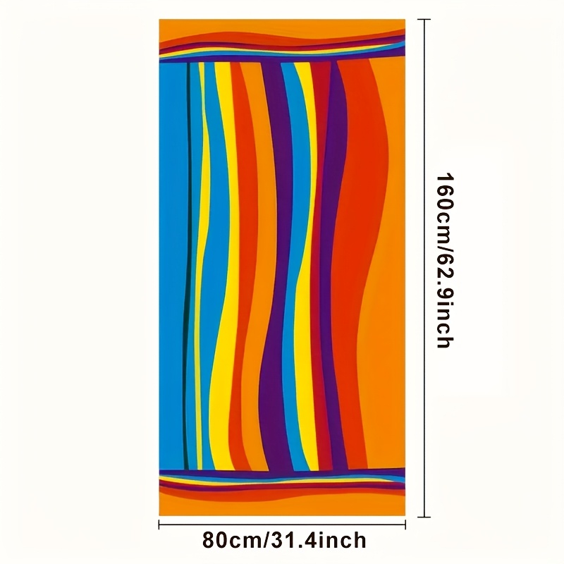 TEMU Extra-large Striped Beach Towel - Super Soft Microfiber, Quick-drying And To Sand, Suitable For Travel, Yoga, Camping And Swimming - Machine Washable, Beach Towel