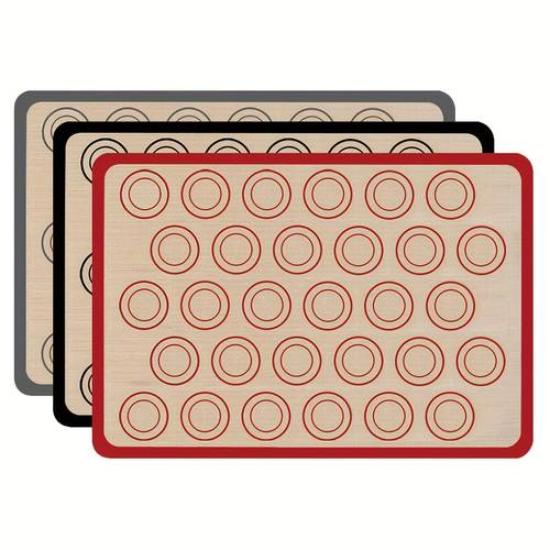 3pcs non stick silicone mats for macarons convenient for baking heat resistant and dishwasher safe cookie mats reusable non stick baking mats silicone baking mats smooth baking surface grade silicone dishwasher safe mats