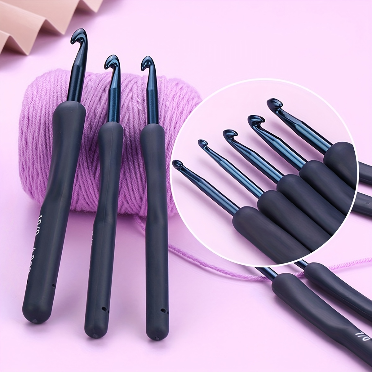 conjunto ganchillo mango silicona agujas tejer Temu Uruguay