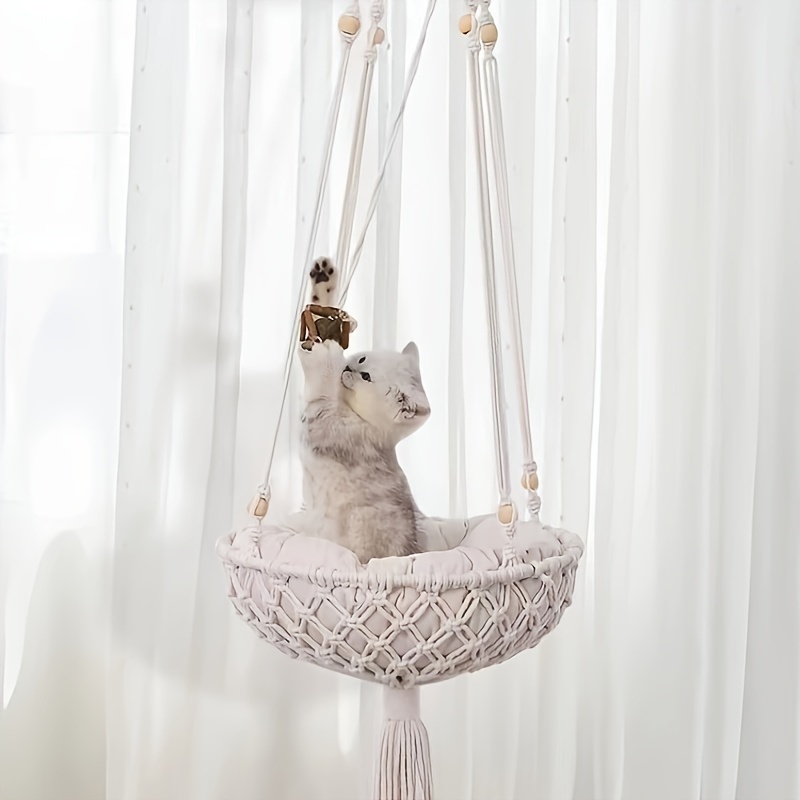 Handmade cat swing, macrame swing, store cat swing