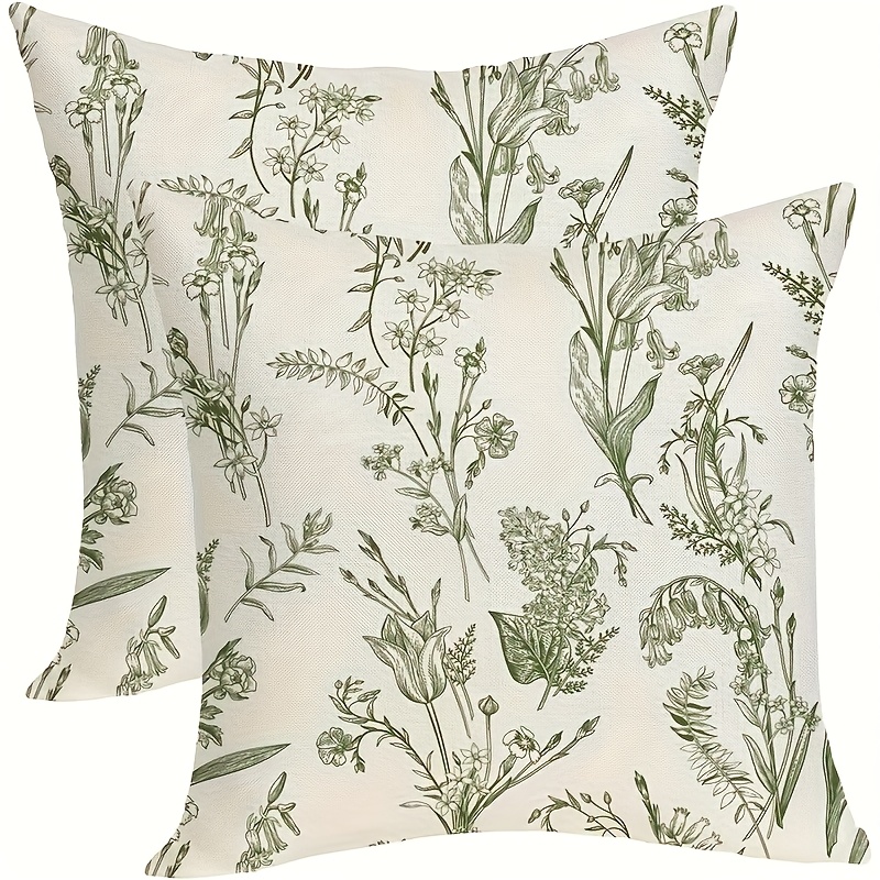 2-pack Drawing Style Throw Pillow Covers Home Decor Pillow Cover Bedroom Living Room Sofa Decoration Polyester Cushion Cover With Zipper (pillow Core Not Included)