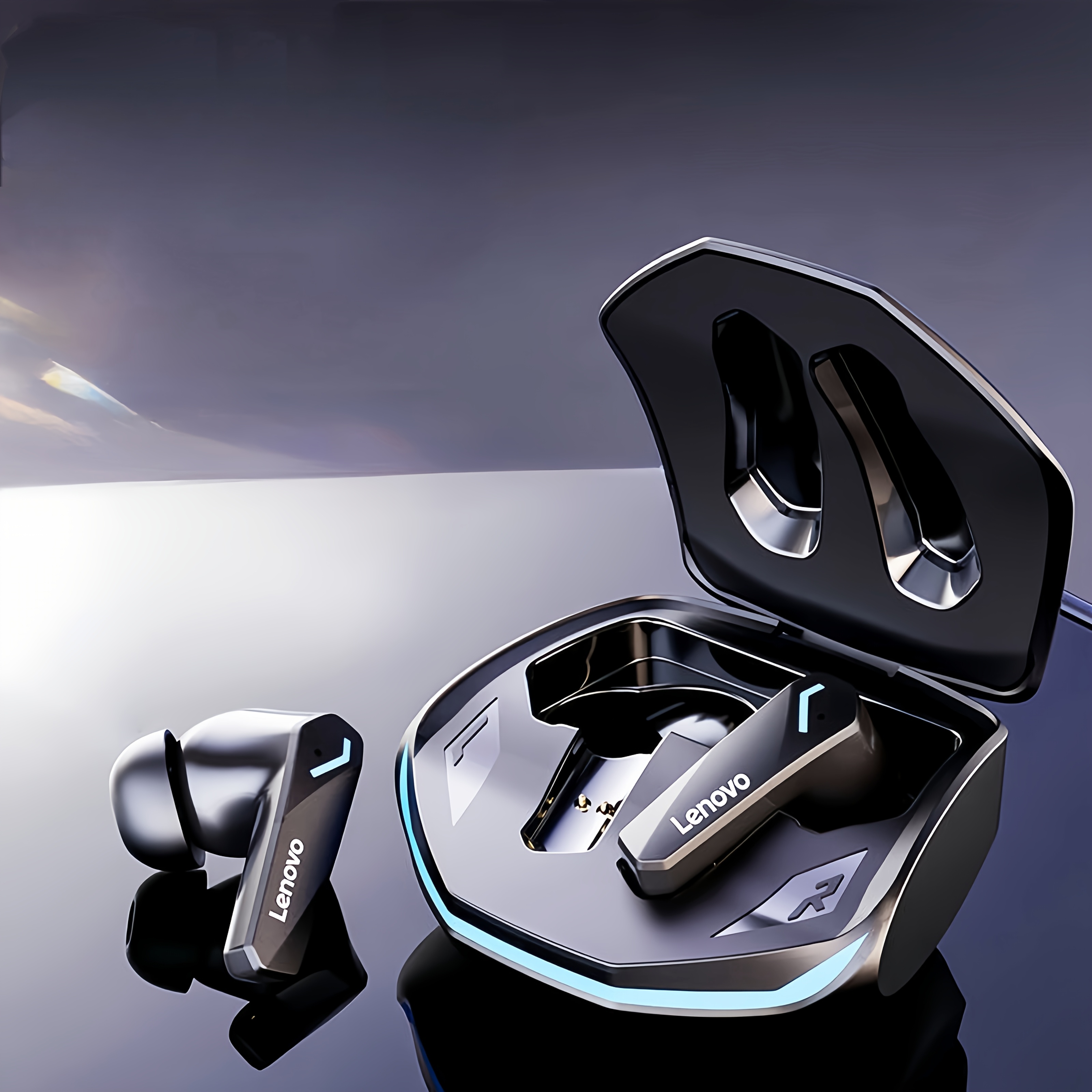 Lenovo GM2 PRO Calidad de Sonido Hifi Análisis Tri-banda equivalente para llamadas HD suaves y claras con reducción inteligente de ruido, Auriculares Reductor de Ruído, Dispositivo Audio Claro, Compacto Diseño Moderno Duradero Tecnología Avanzada Cancelación Activa Noise Cancelling Headset Voz en Alta Definición Trabajadores Remotos Grabación de Voce - Imagen 9