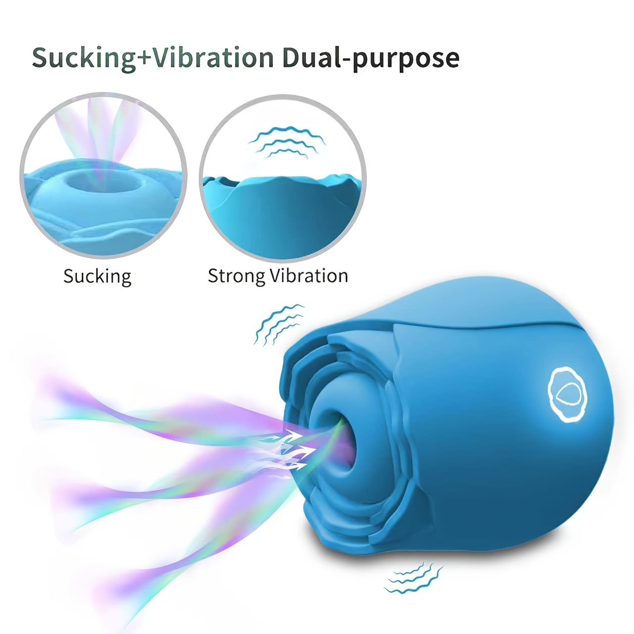 Dildo - Sucking Vibrator Rose Sex Toy G Spot Vibrator - Clitoral Nipple Massage Sucking Vibrator - Bullet Vibrator Dildo - 10 Powerful Modes, Anal Toys For Couple, Woman Pleasures Toy [Valentine'S Day Gift]