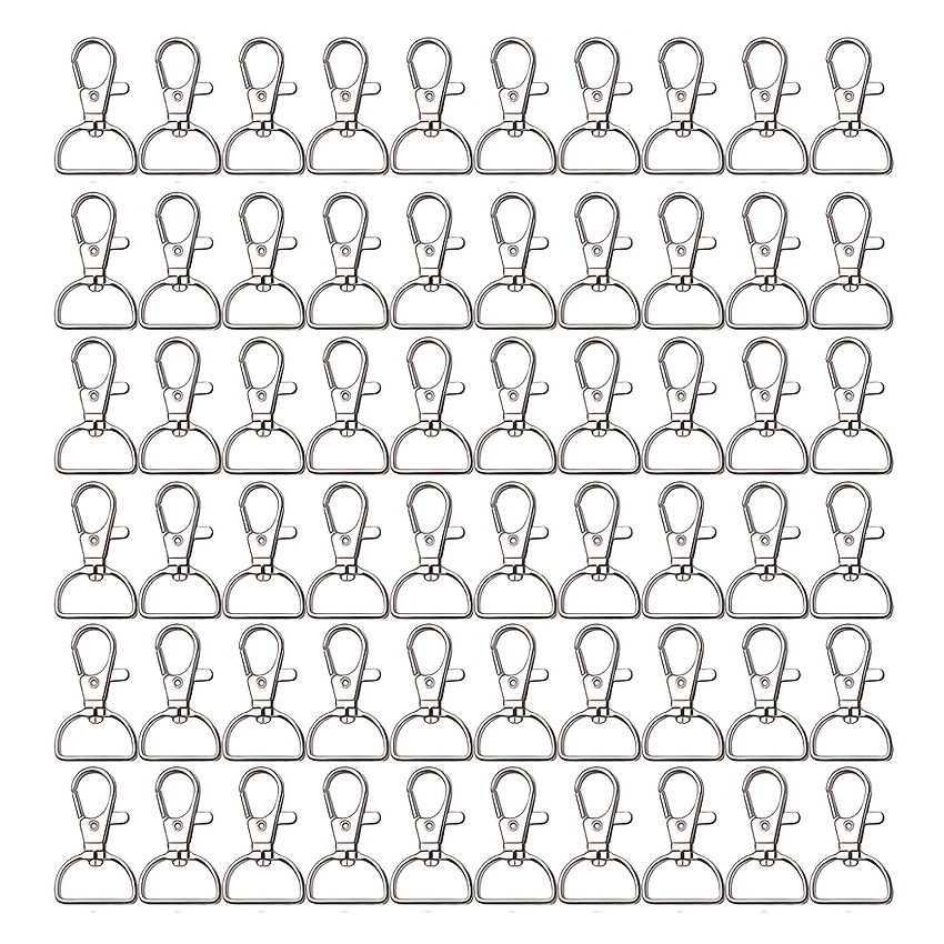 Image of 60pcs 20mm Rotating Snap Fasteners - Alloy Lobster Clasp - Diy Key Ring Accessories - Suitable For Backpack Pendants