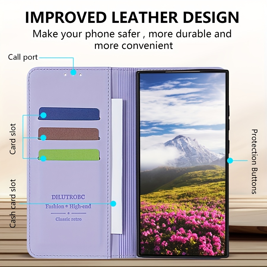 Husă pentru telefon: Portofel cu slot pentru carduri, suport magnetic, flip din piele artificială de înaltă calitate pentru for Galaxy S25 Ultra, S25 Plus, S25, A06, A16, A26, A36, A56, husă de protecție rezistentă la șocuri, portofel pentru carduri, design business