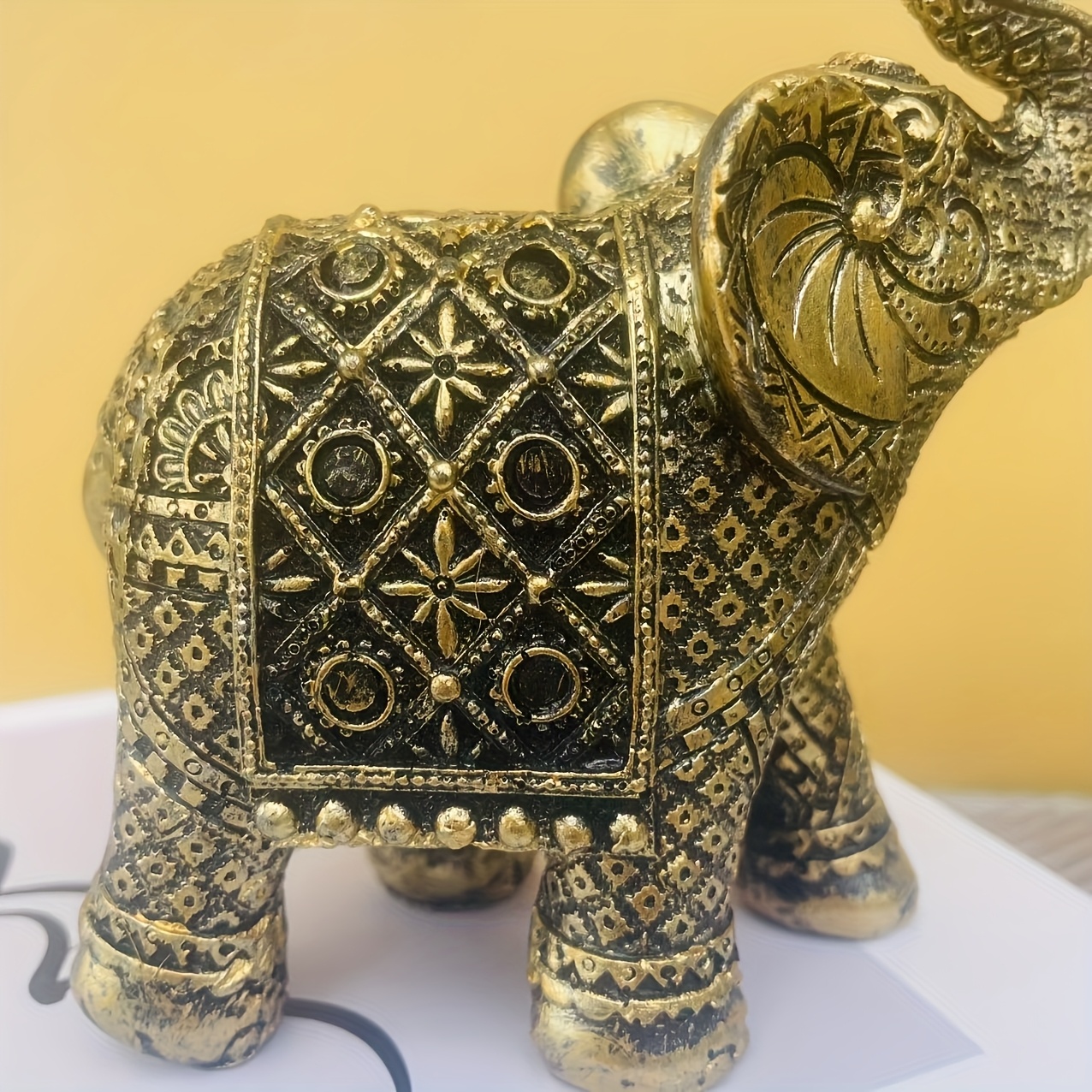 2pcs black and golden wealth elephant resin ornaments suitable for room office desk decoration indoor and outdoor use with christmas thanksgiving hanukkah fathers day mothers day gift Product details 6