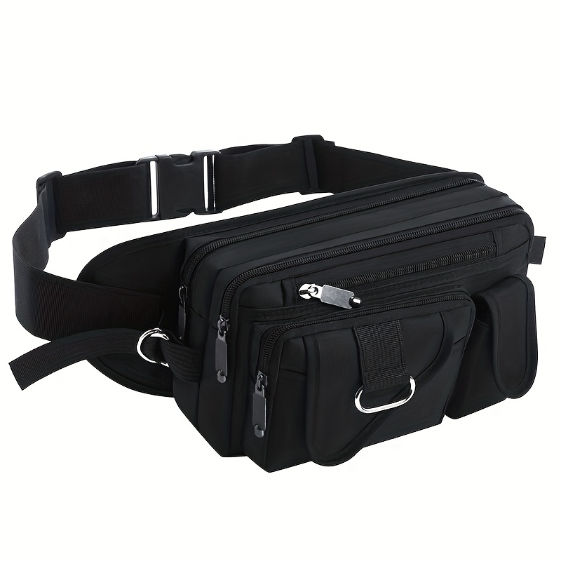 TEMU Riñonera de Nylon de Talla Única, Color Puro, Práctico con Múltiples Bolsillos, Bolsa de Única para Libre al , Almacenamiento Multicapa, Mochila