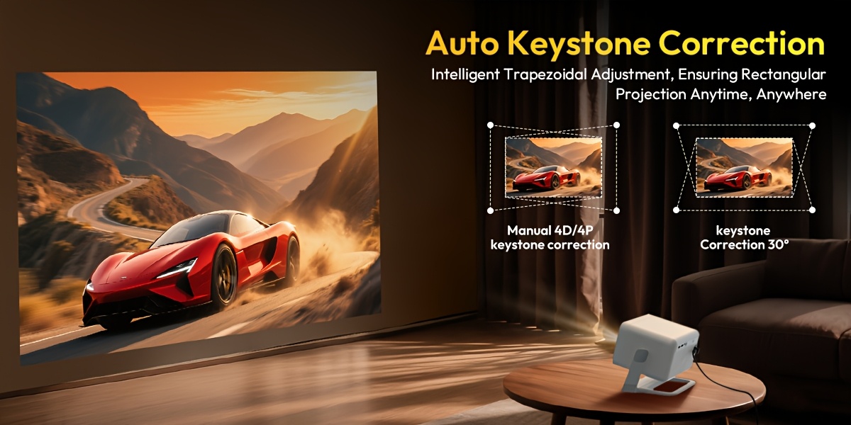 XGODY Android 14 Проектор, Нативен 1080P & Поддръжка на 8K, Gimbal A6Pro, 650ANSI Яркост, Автофокус и Корекция на Кейстоун, Три Режима на Яркост (Стандартен/Висока Яркост/Защита на Очите), Домашно Кино Видео Проектор за Открито, Подаръци за Свети Валентин, Рожден Ден, Ден на Майката, Ден на Бащата