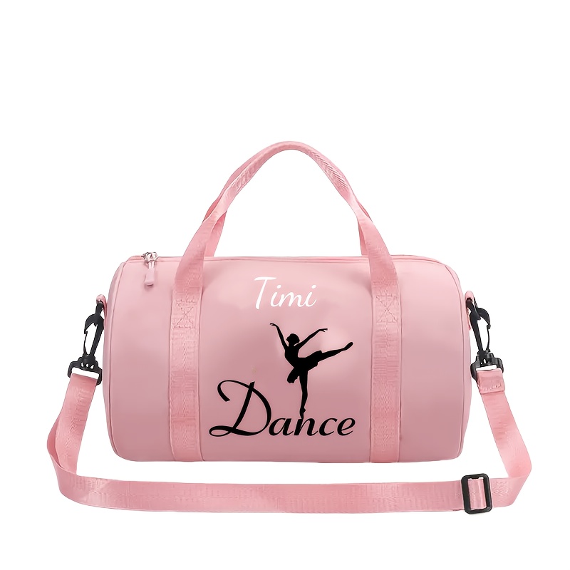 TEMU Borsa a tracolla personalizzabile con per nomi, di Natale, e testi. Portatile, spaziosa, pieghevole e con design di ballerine e scritte 'Dance'.