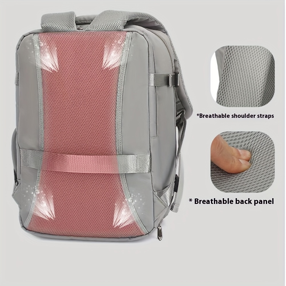 lightweight 40l airline approved travel backpack for 17 laptop compartment independent shoe storage adjustable straps multiple compartments durable polyester white travel luggage organized compartments professional luggage reinforced stitching college students Product details 7